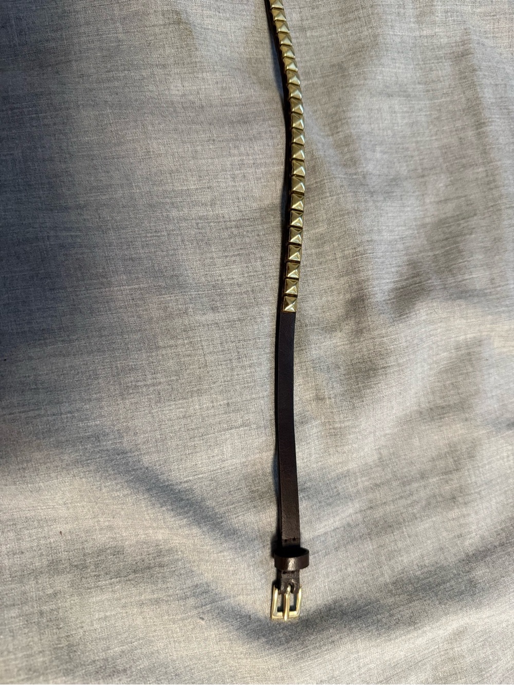 Banana Republic Black Leather Studded Waist Belt with Gold Pyramids